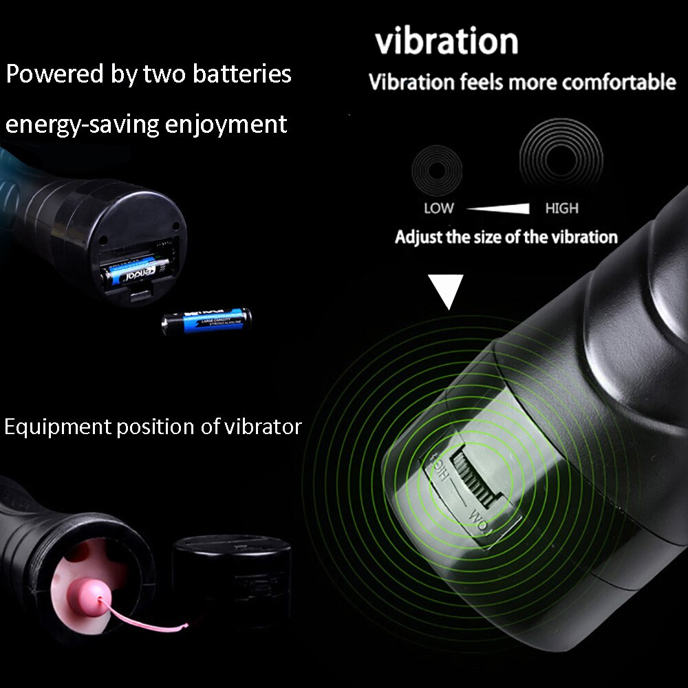 Vibrating Male Masturbation Sex Machines Toys for Men Erotic Masturbator Cup Realistic Vagina Pocket Pussy Blowjob Stroker - The Gadget Shack Shop