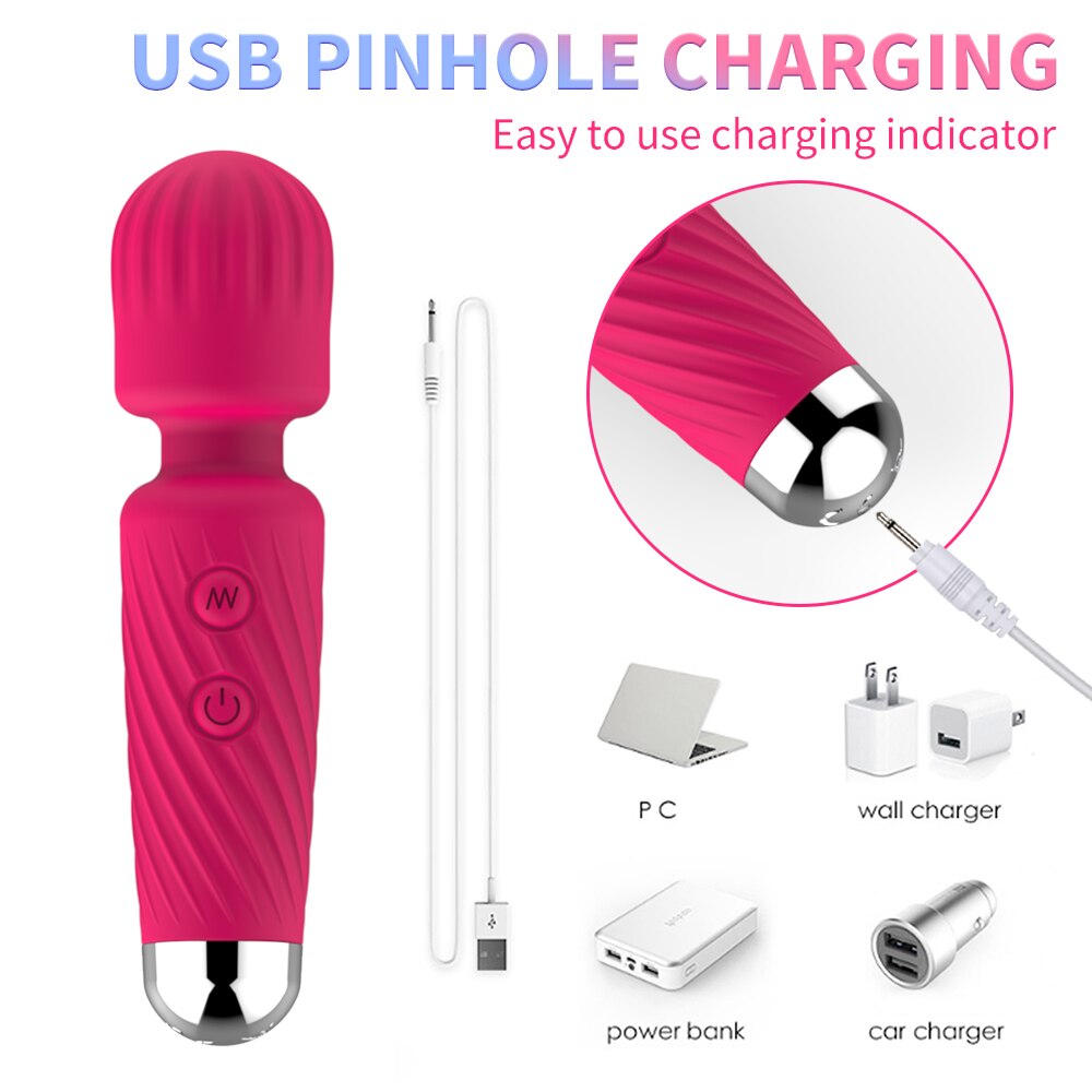 "Little Cherry That's So Cherry Wand!" -16 Modes Strong Vibration Upgraded Mini Vibrator Usb Charging Handheld Body Massager Clitoris G-Spot Vibrator - The Gadget Shack Shop