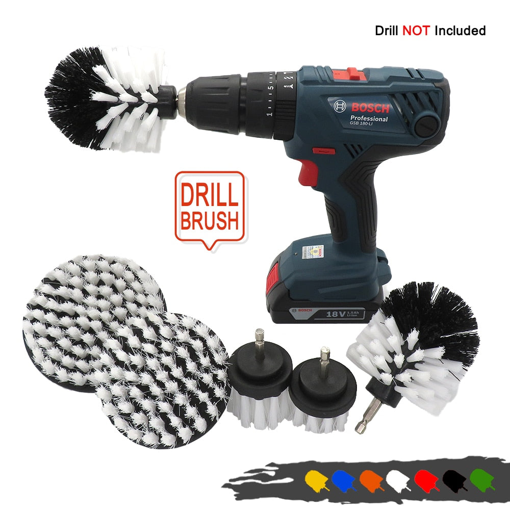 2 3.5 4 5 Inch Set Solid Hollow Drill Power Scrub Clean Brush For Leather Plastic Wooden Furniture Car Cleaning Power Scrub - The Gadget Shack Shop